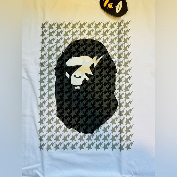 NWT【Bape】A Bathing Ape STA HOUNDSTOOTH APE HEAD TEE MENS L - Picture 3 of 10